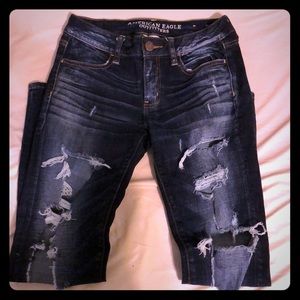 American Eagle destroyed, super-stretch jeggings
